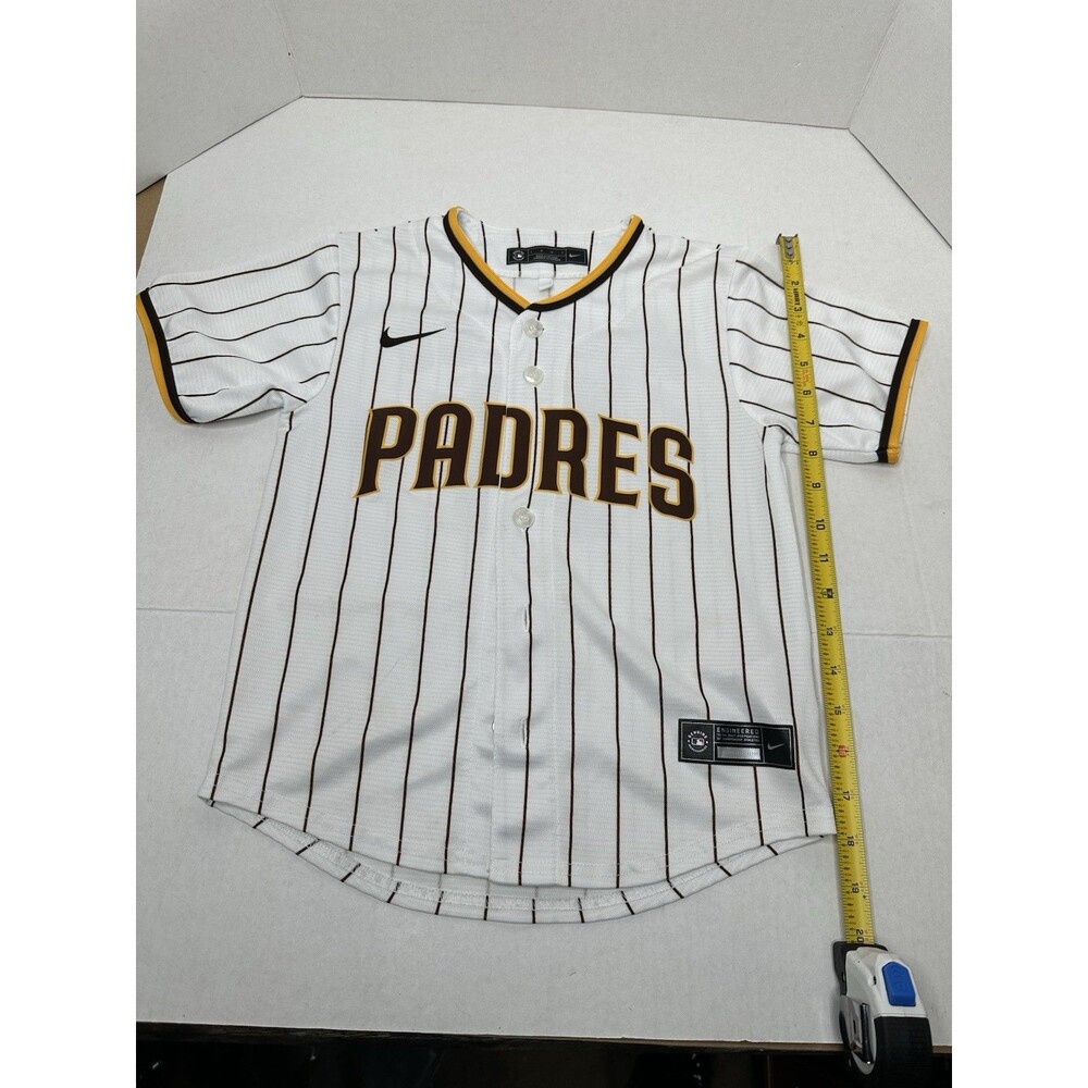 Nike San Diego Padres Manny Machado #13 Pinstripe Baseball Jersey Youth L